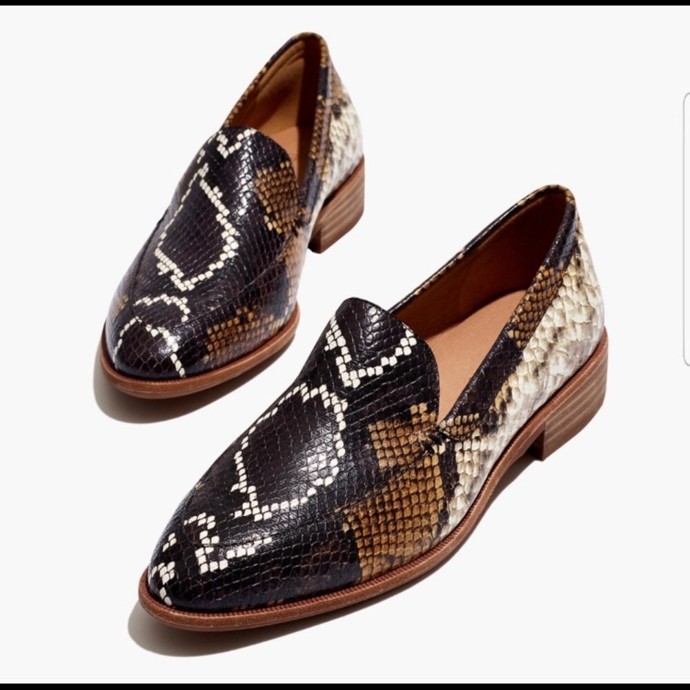 Madewell Frances Snake Embossed Loafer 7
